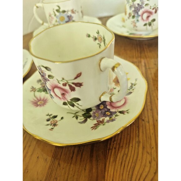 Vintage Royal Crown Derby "Derby Posies" Demitasse Cups & Saucer set of 5 - Picture 12 of 16